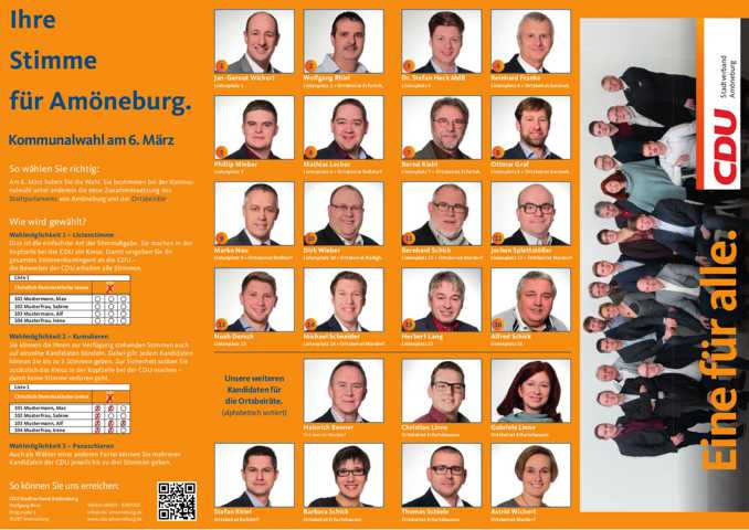 CDU Stadtverband Amöneburg - Wahlprogramm ist online!